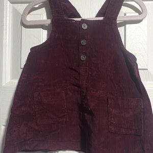 Burgundy Corduroy Pinafore Dress